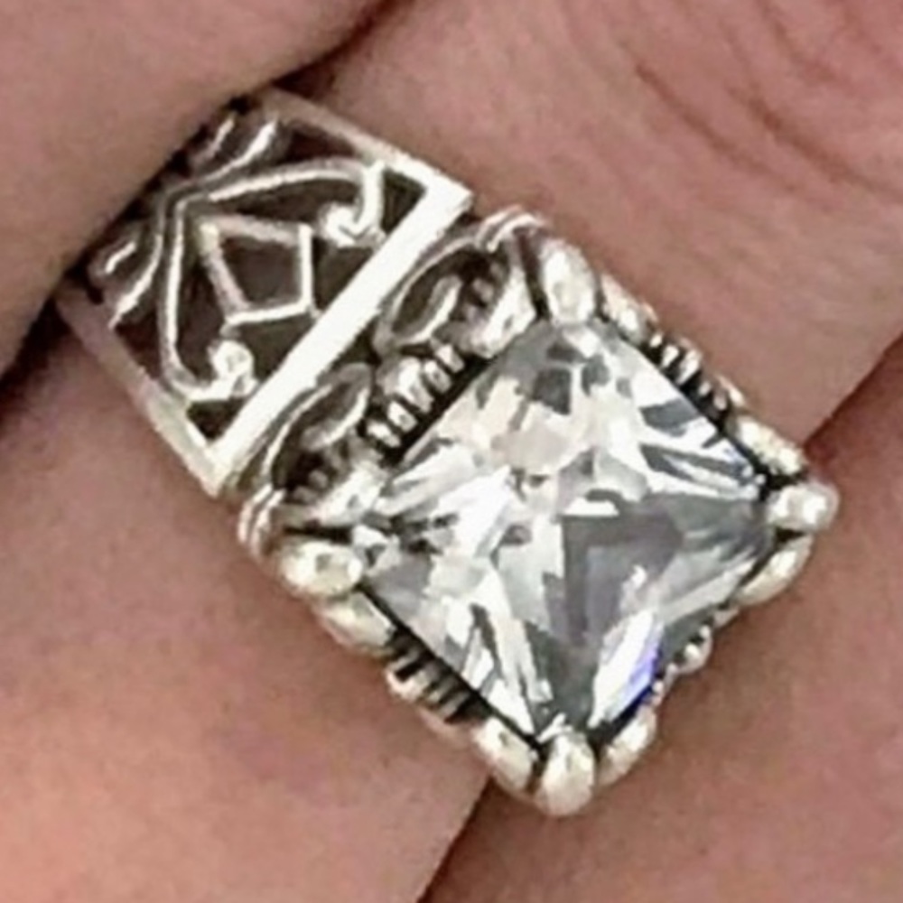 Silpada Vintage Rare .925 Sterling Silver Top Grade CS Filigree Ring Sz 7
